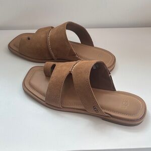 UGG Women's Matira Brown Suede Slide Sandals Chestnut Sz 8